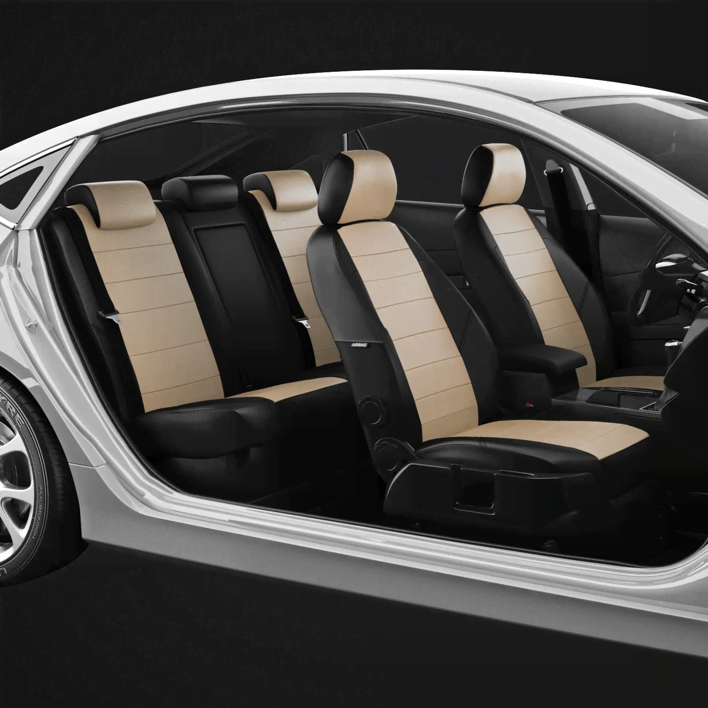 Модельные чехлы соты Экокожа Черный Audi А1 1 8X 2010-2020 Автолидер AU01-0000-EC04-ST-bge-1